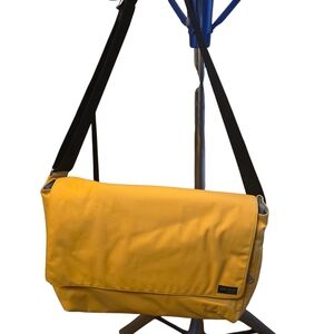 Jack Spade Vintage Bright Yellow Waxwear Canvas Messenger Bag W Laptop Sleeve